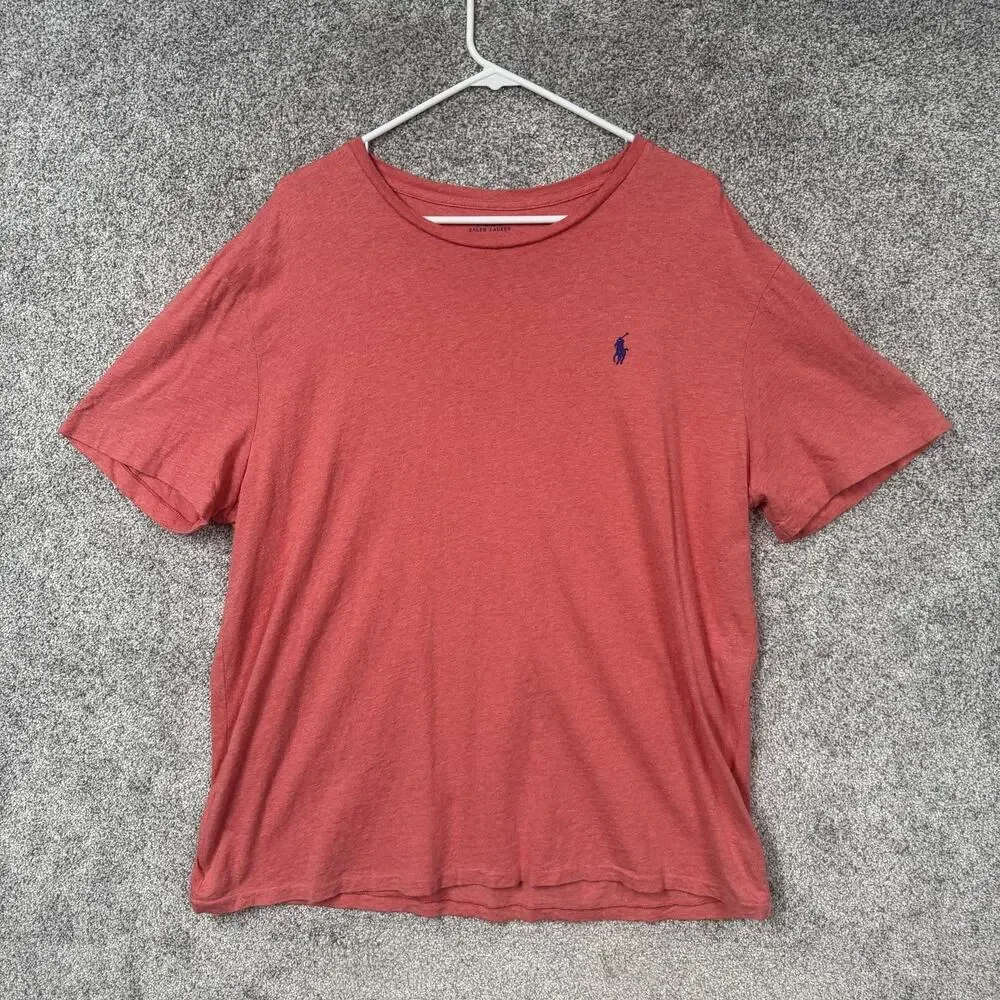 Polo Ralph Lauren T-Shirt Mens XL Gray Red 2 Pack Cotton Pony Logo Crewneck